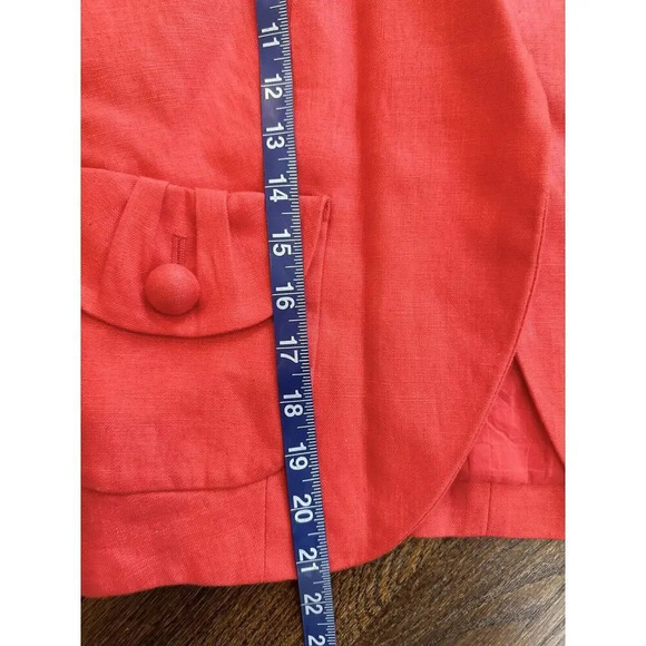 J.Crew Womens Red 100% Linen Summer Topper Jacket Womens Size 6/Small 1161 - Picture 6 of 8